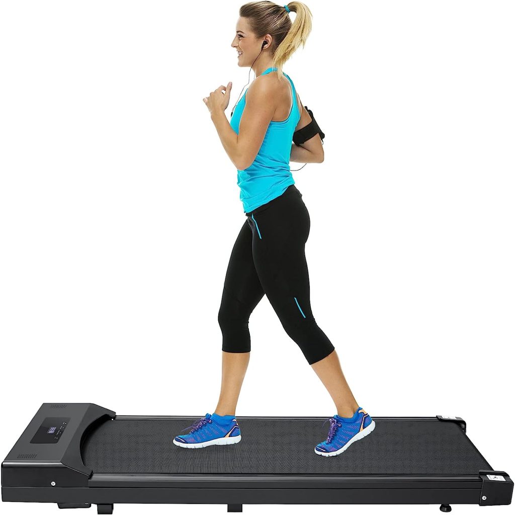 Under Desk Treadmill Walking Pad Walking Treadmill Portable Desk Treadmill Slim Walking Running for Home Office Exercise - Remote, LED Display