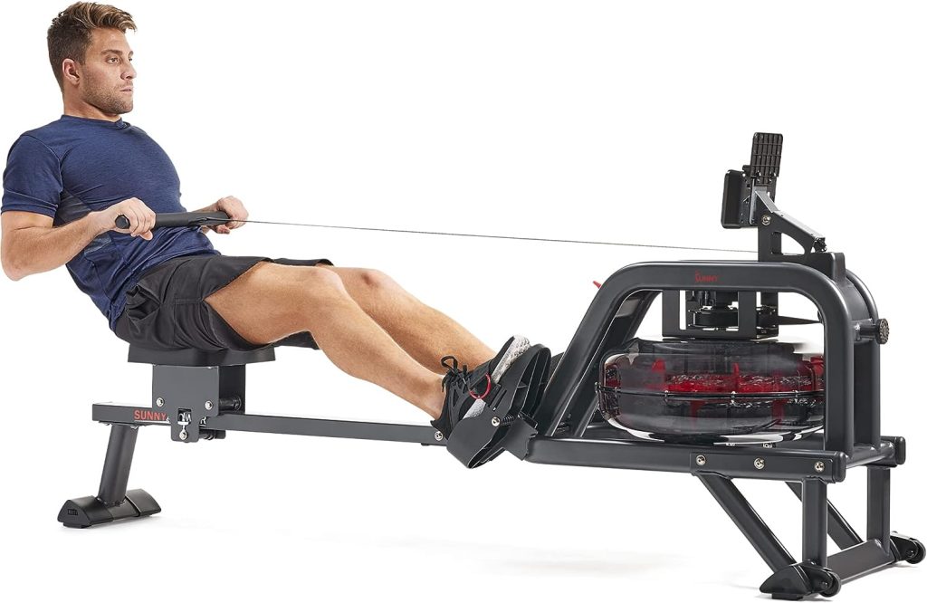 Sunny Health  Fitness Smart Obsidian Surge 500 m Water Rowing Machine