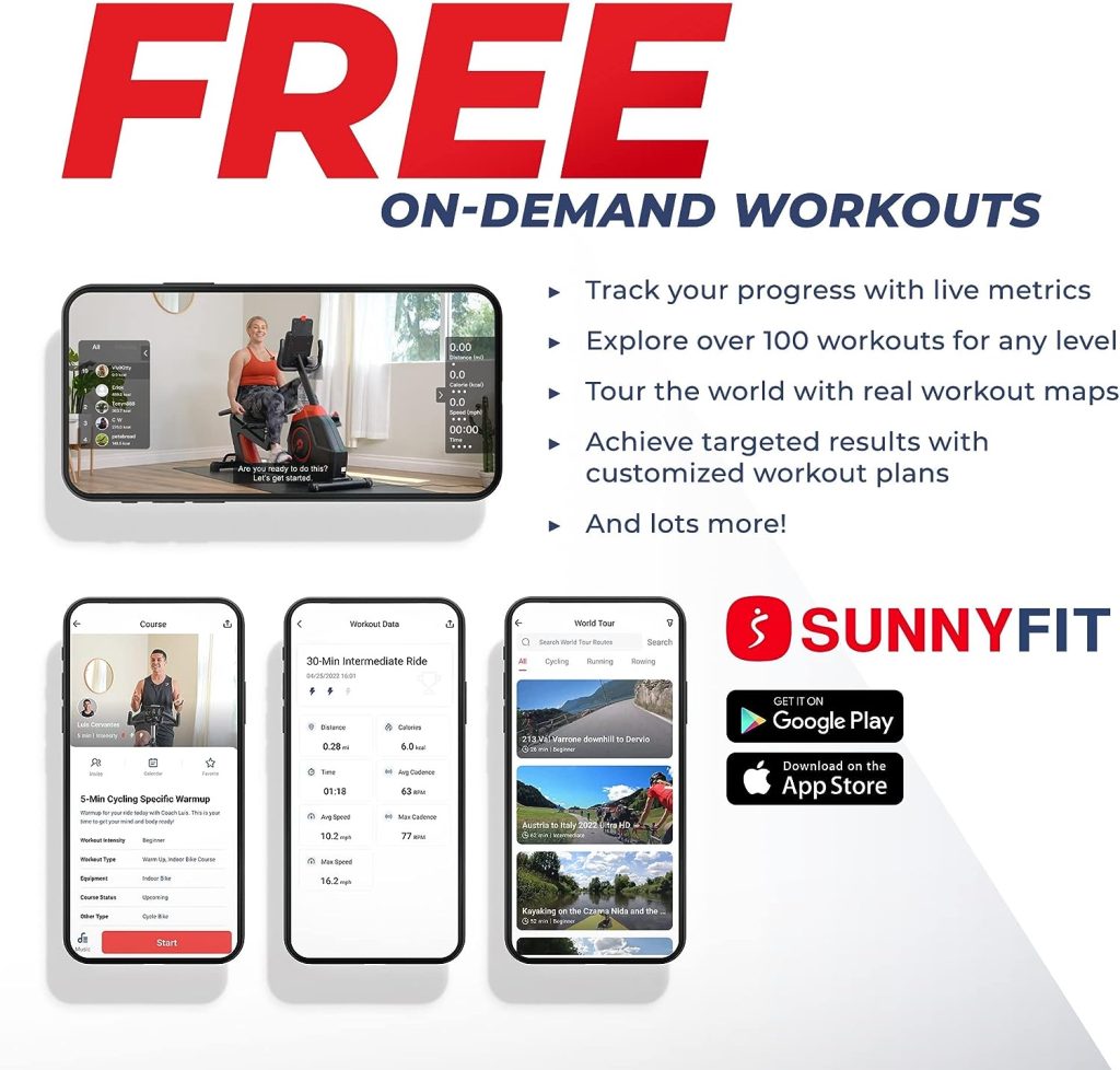 Sunny Health  Fitness Treadpad® Sleek Stride Compact Smart Treadmill with 6-Level Auto Incline, Remote Control  Exclusive SunnyFit® App Enhanced Bluetooth Connectivity - SF-T722069