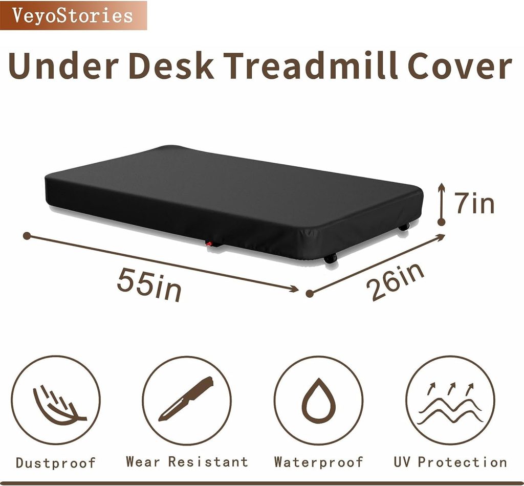 Under Desk Treadmill Cover, 2 in 1 Walking Pad Treadmill Dust Cover for Home - Suitable for Most 48-55 Portable Folding Treadmill and Office Under Desk Smart Walking Running Machine