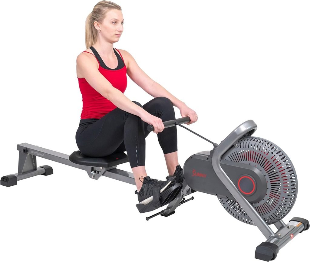 Sunny Health  Fitness Air Fan Rowing Machine Ergometer - SF-RW520050,Silver