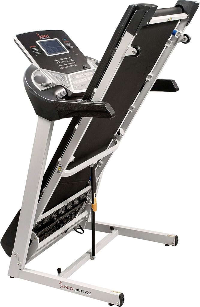Sunny Health  Fitness Electric Treadmill with Easy Foldable Design and Adjustable Incline