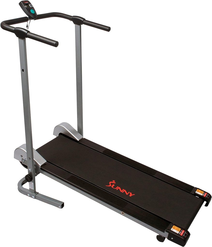 Sunny Health  Fitness Foldable Manual Walking Treadmill, Gray SF-T1407M + Home Gym Foam Floor Protector Mat
