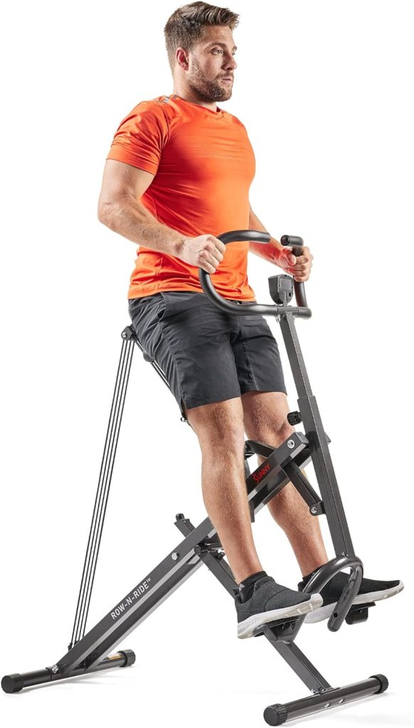 Sunny Health  Fitness Row-N-Ride Plus Assisted Squat Machine –NO. 077PLUS