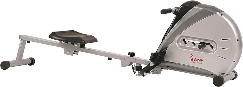 Sunny Health  Fitness Rowing Machine Rower Ergometer with Digital Monitor, Inclined Slide Rail, 220 LB Max Weight and Foldable - SF-RW5606