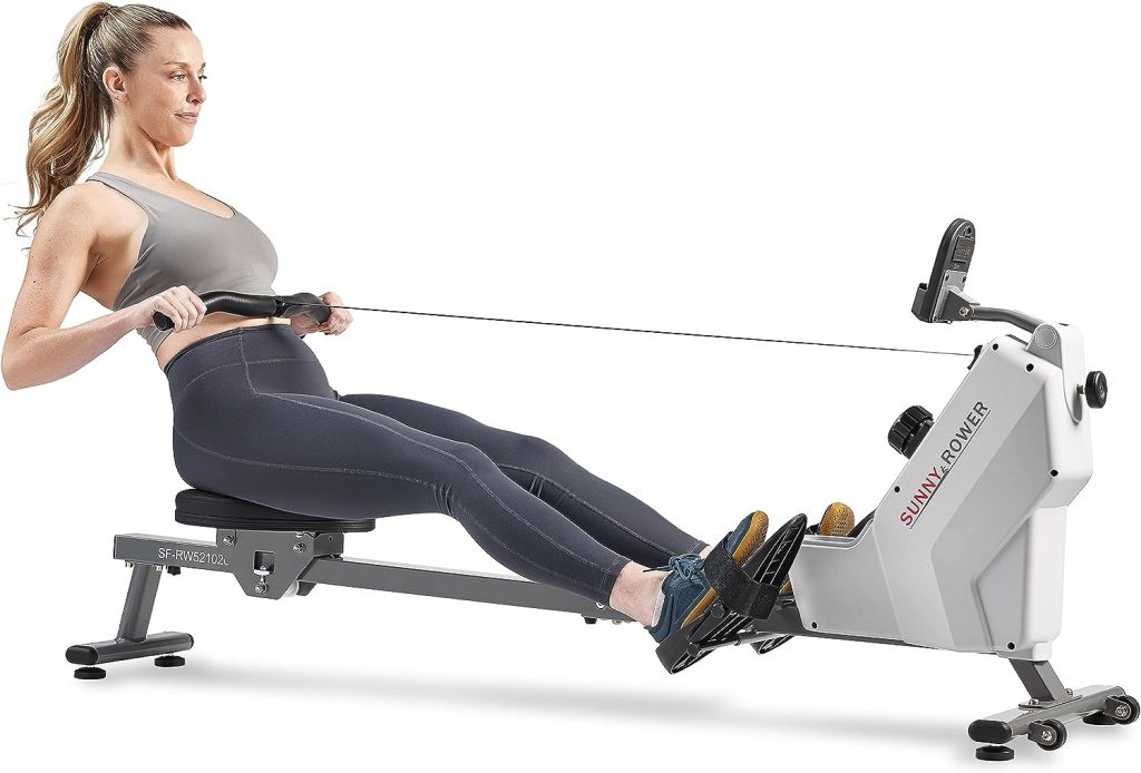 Sunny Health  Fitness Smart Compact Magnetic Rowing Machine with Exclusive SunnyFit® App Enhanced Bluetooth Connectivity – SF-RW521020