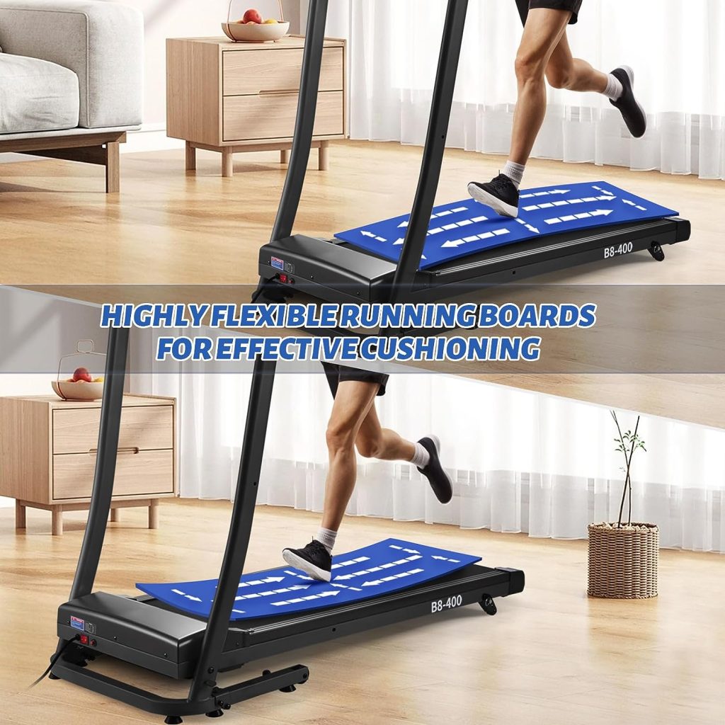 Treadmill Foldable Treadmill with Incline 300 lb Capacity 12 Preset Modes 3 Manual Modes with 2.5 HP Quiet LED Screen Bluetooth Connect Folding Treadmill