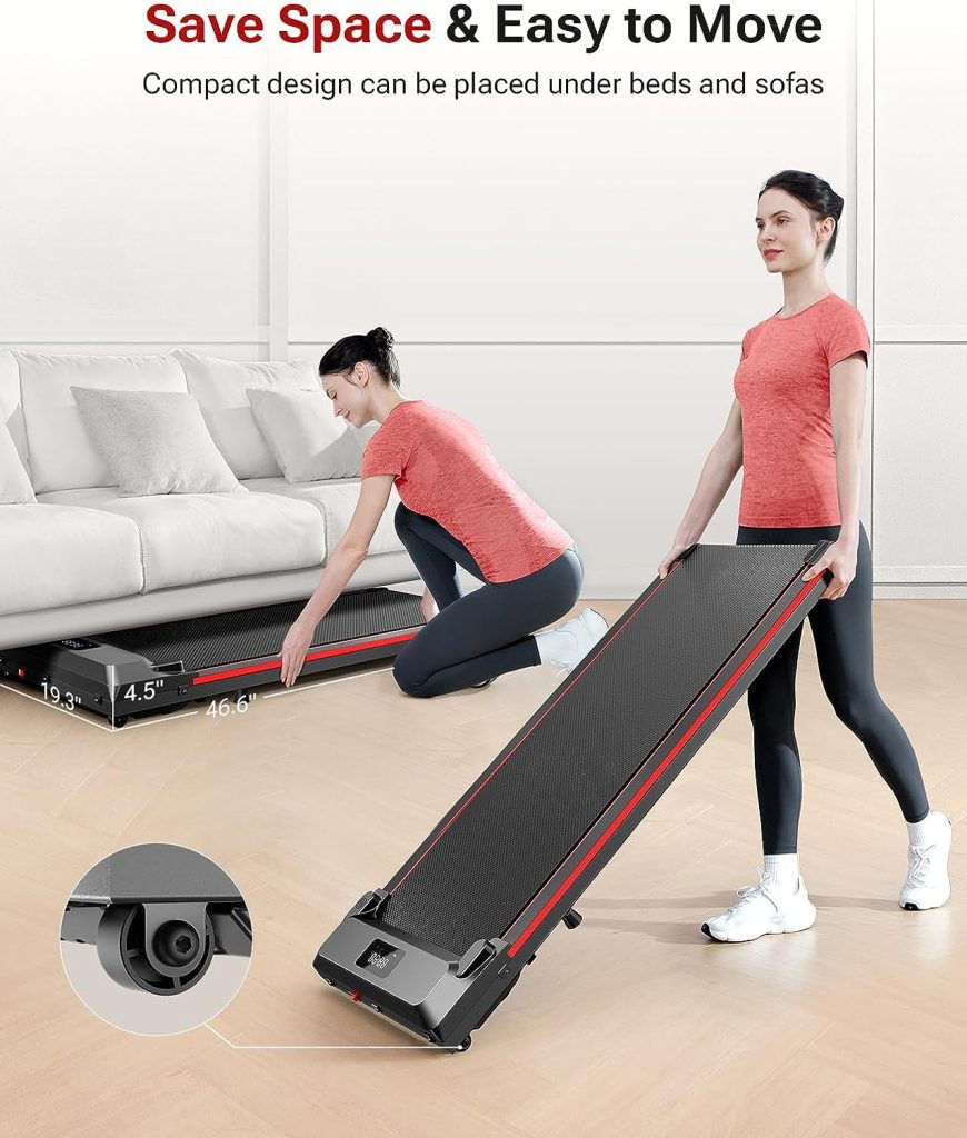 Walking Pad, GORPORE Under Desk Treadmill 2 in 1 for Home/Office Exercise, Portable Walking Treadmill, Electric Walking Jogging Machine with Remote Control, LED Display