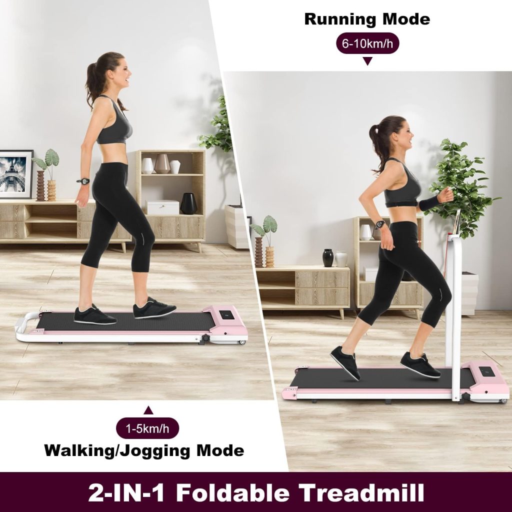Walking Pad Under Desk Treadmill, Portable Treadmills Motorized Running Machine for Home, 6.2MPH, No Assembly Required, Remote Control, 265 Lb Capacity